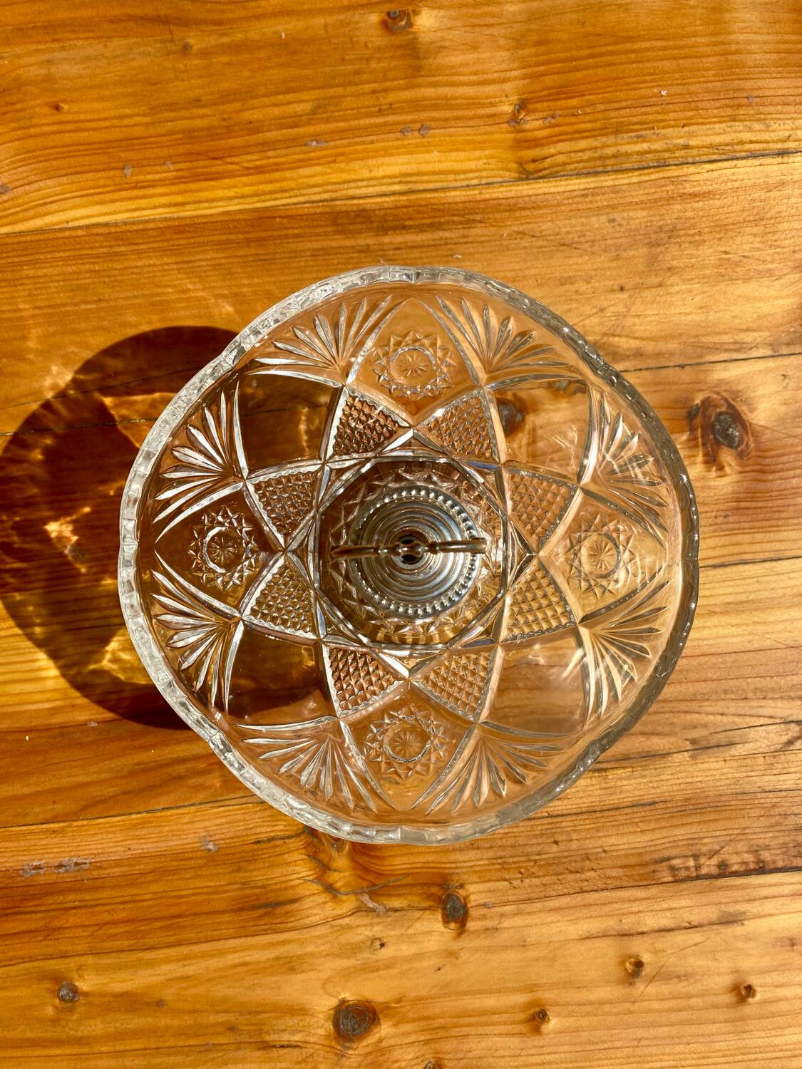 Vintage chiseled glass cup