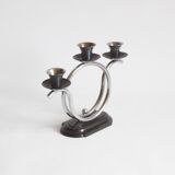 Art Deco Tubular Steel And Bakelite Candelabra, Netherlands 1930s