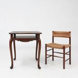 Elegant antique French card table in wood with 2 drawers, ca. 1900