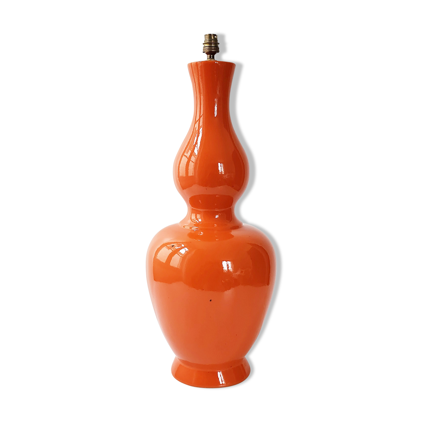 Vintage lamp foot 1960 ceramic orange