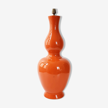 Pied de lampe vintage 1960 céramique orange