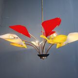Vintage multi colour italian chandelier, 1960s