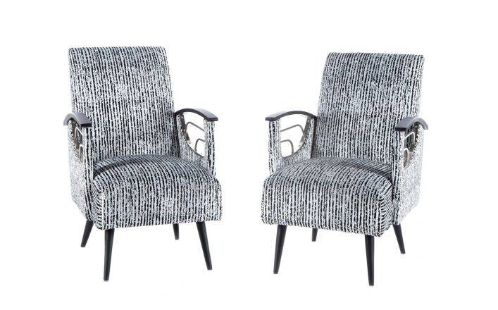 Set of 2 vintage cavalry armchairs, 1970s