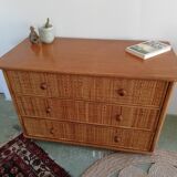 Commode en rotin vintage