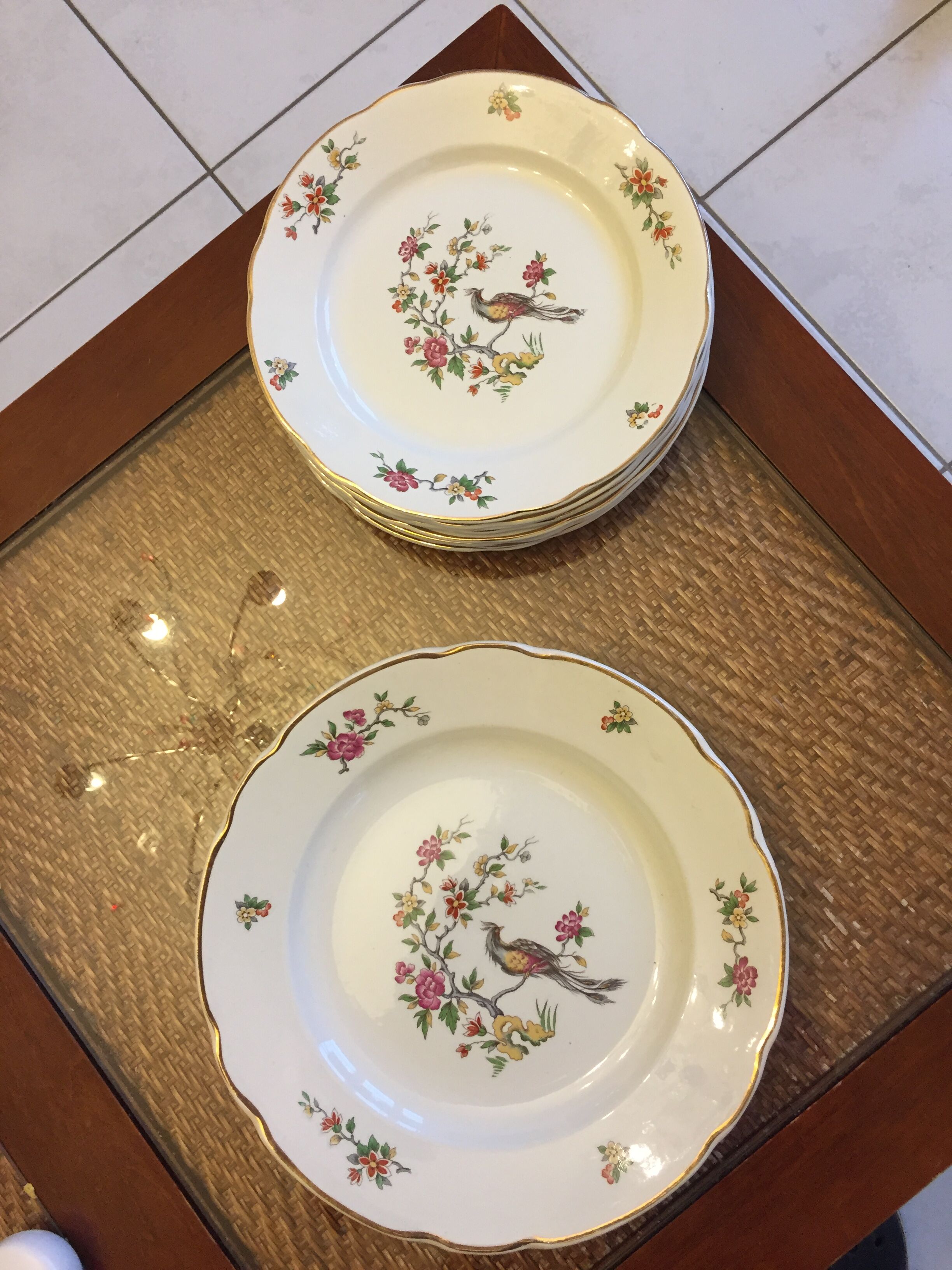 10 plates and 3 vintage dishes Digoin Sarreguemines Condé model
