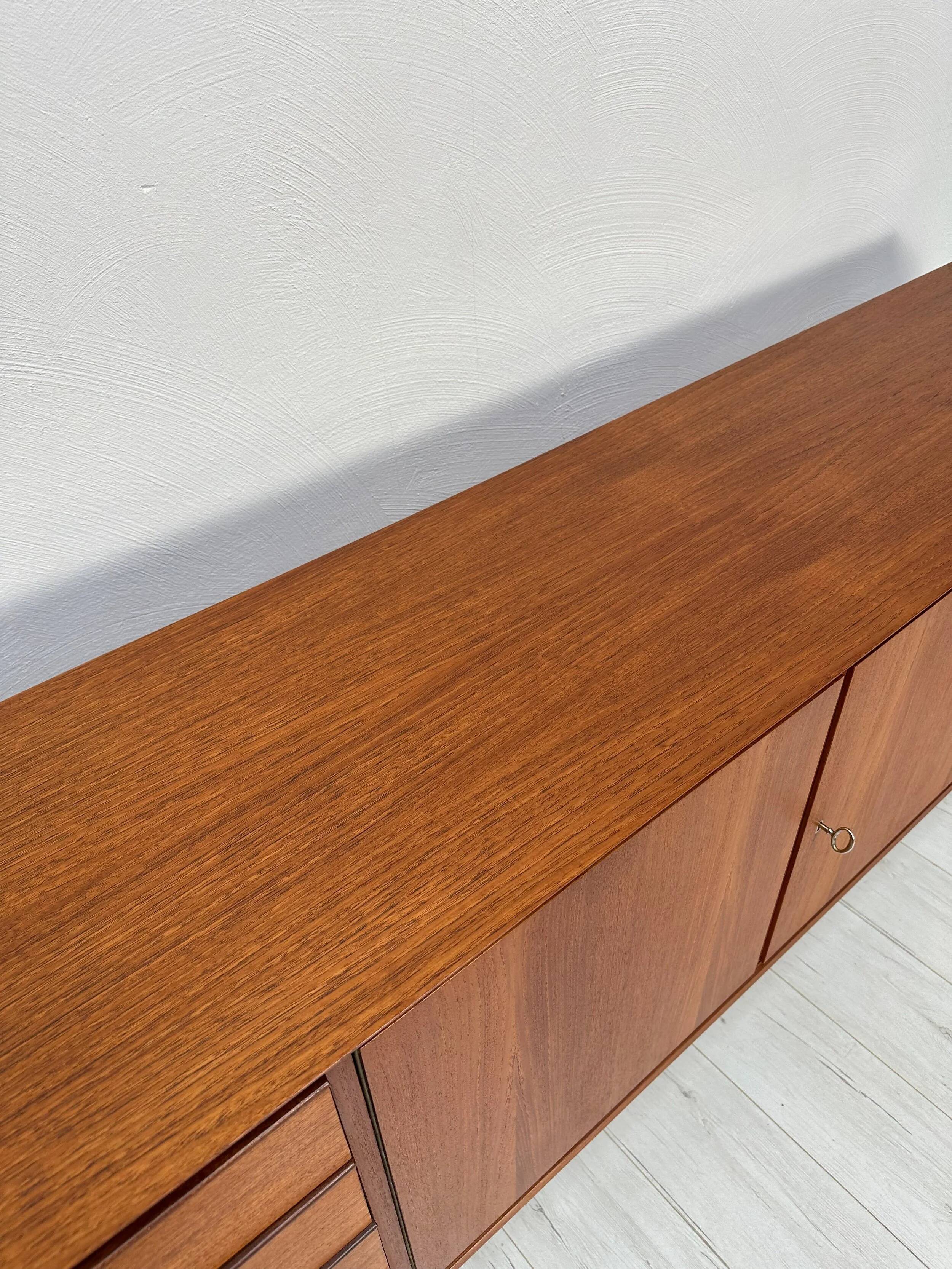 1960s Vintage Large Minimalistic Mid-Century Teak Sideboard