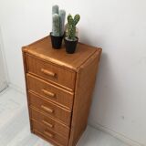 Vintage bamboo chest of drawers from the 60s and 70s