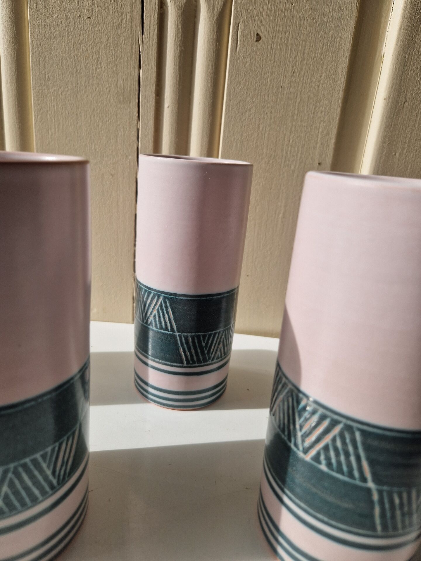Set of 5 Ceramic Glasses Yvon Roy Dlg Capron Picault