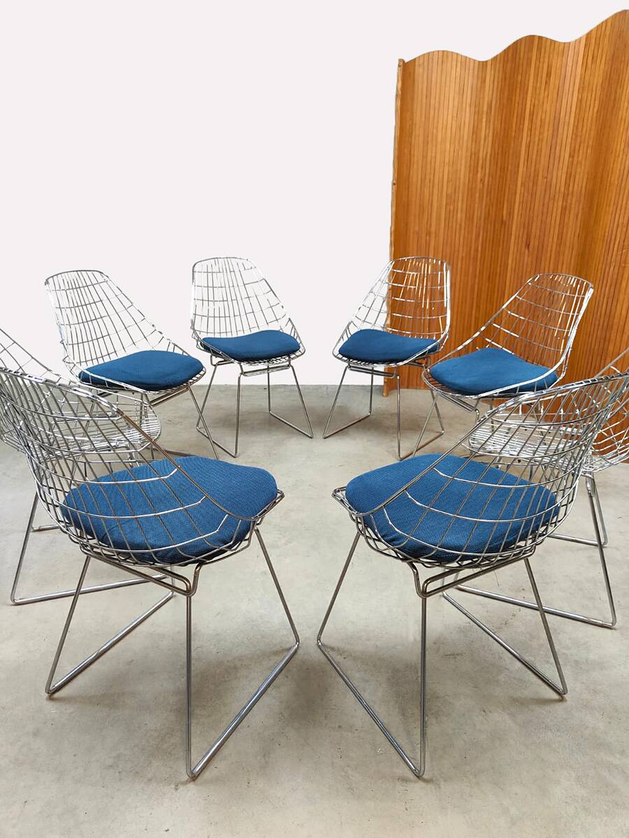 Vintage Dutch design Pastoe SM05 wire chairs Cees Braakman