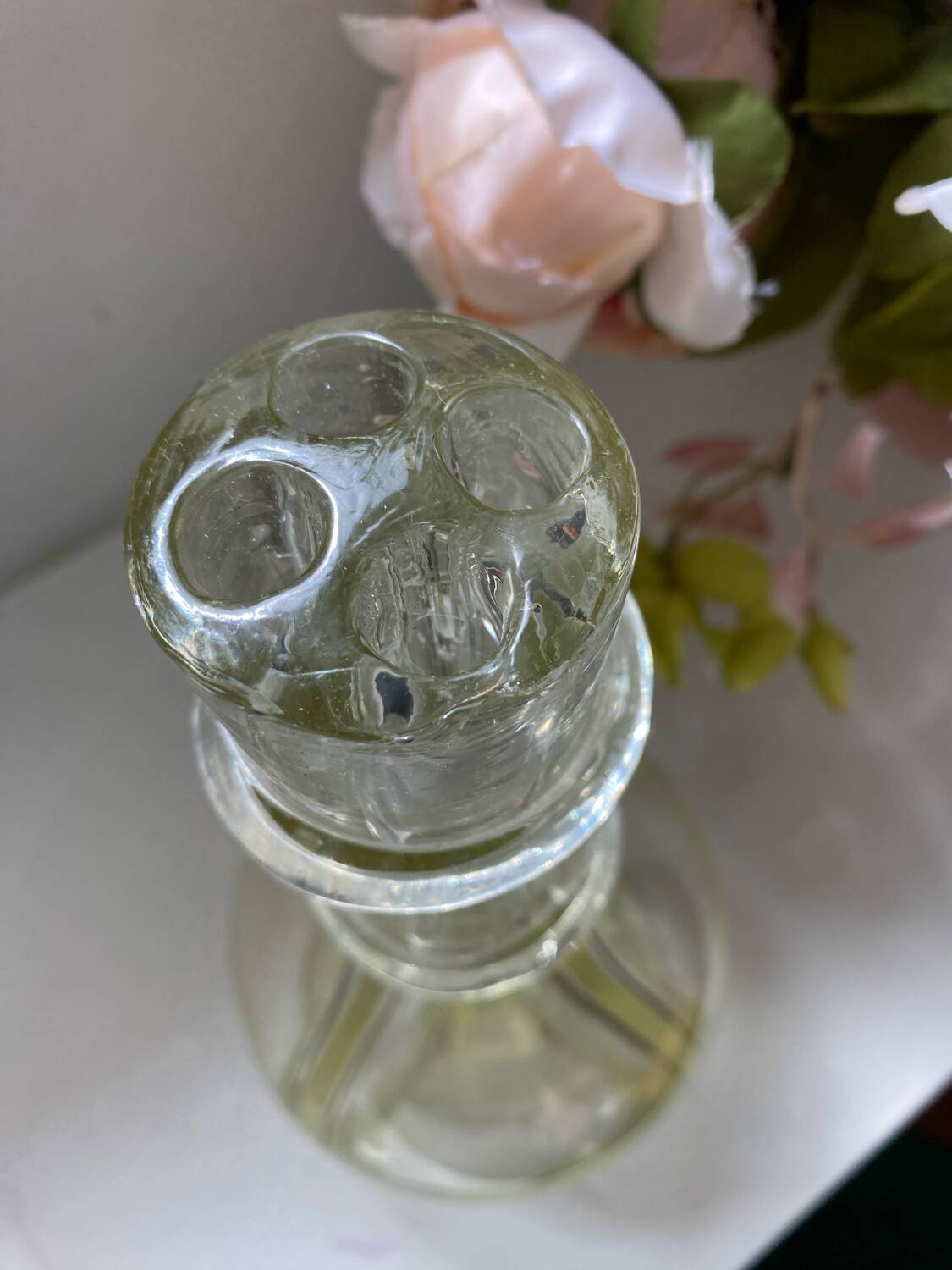 Antique four-chamber liqueur decanter