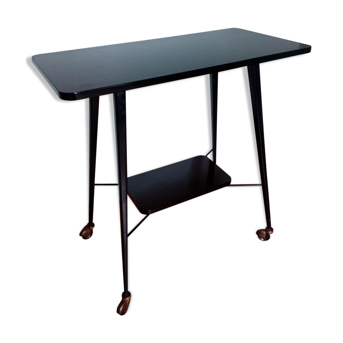 Desserte roulante en métal et formica