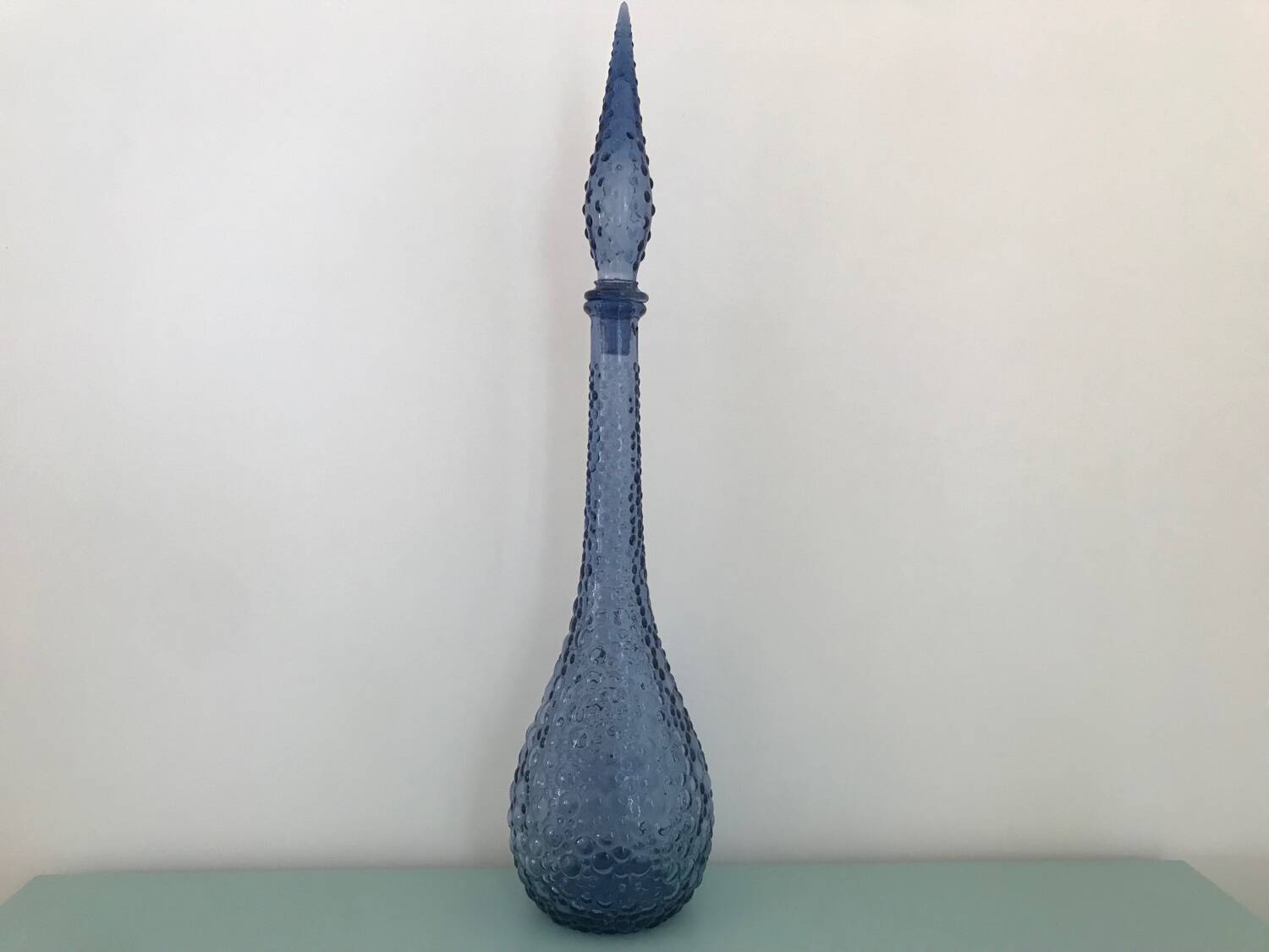 Carafe empoli purple mauve small bubbles hobnail