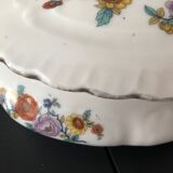 Bonbonnière en porcelaine motifs floraux fin 19eme