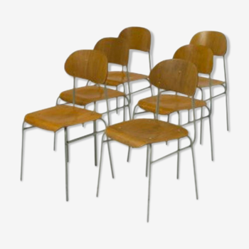 Set de 6 chaises d'école