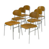 Set de 6 chaises d'école