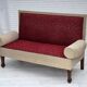 1950s, Danish sofa-daybed, red/beige furniture wool, ash wood legs.