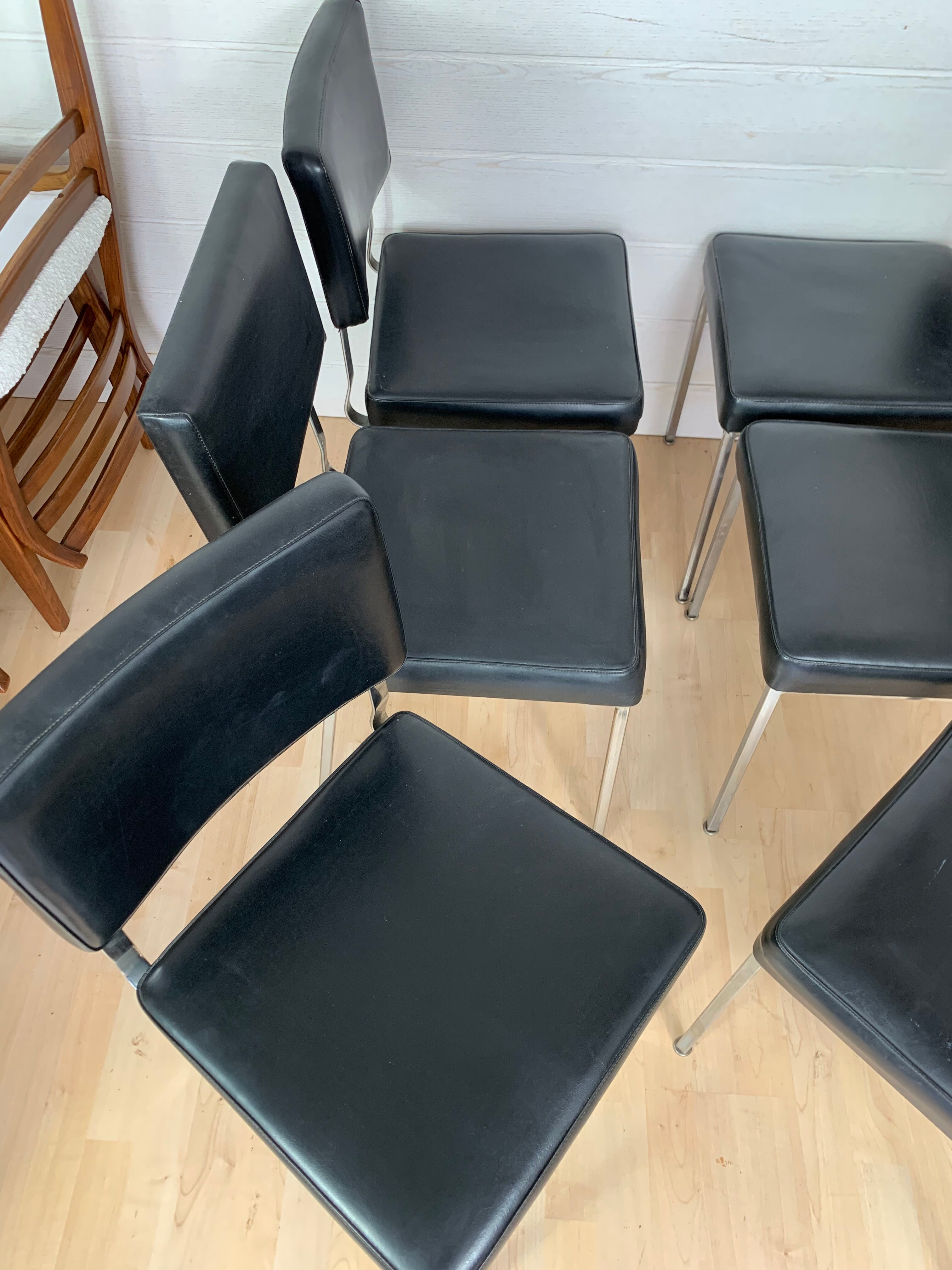 Série de 6 chaises de bureau vintage 1970