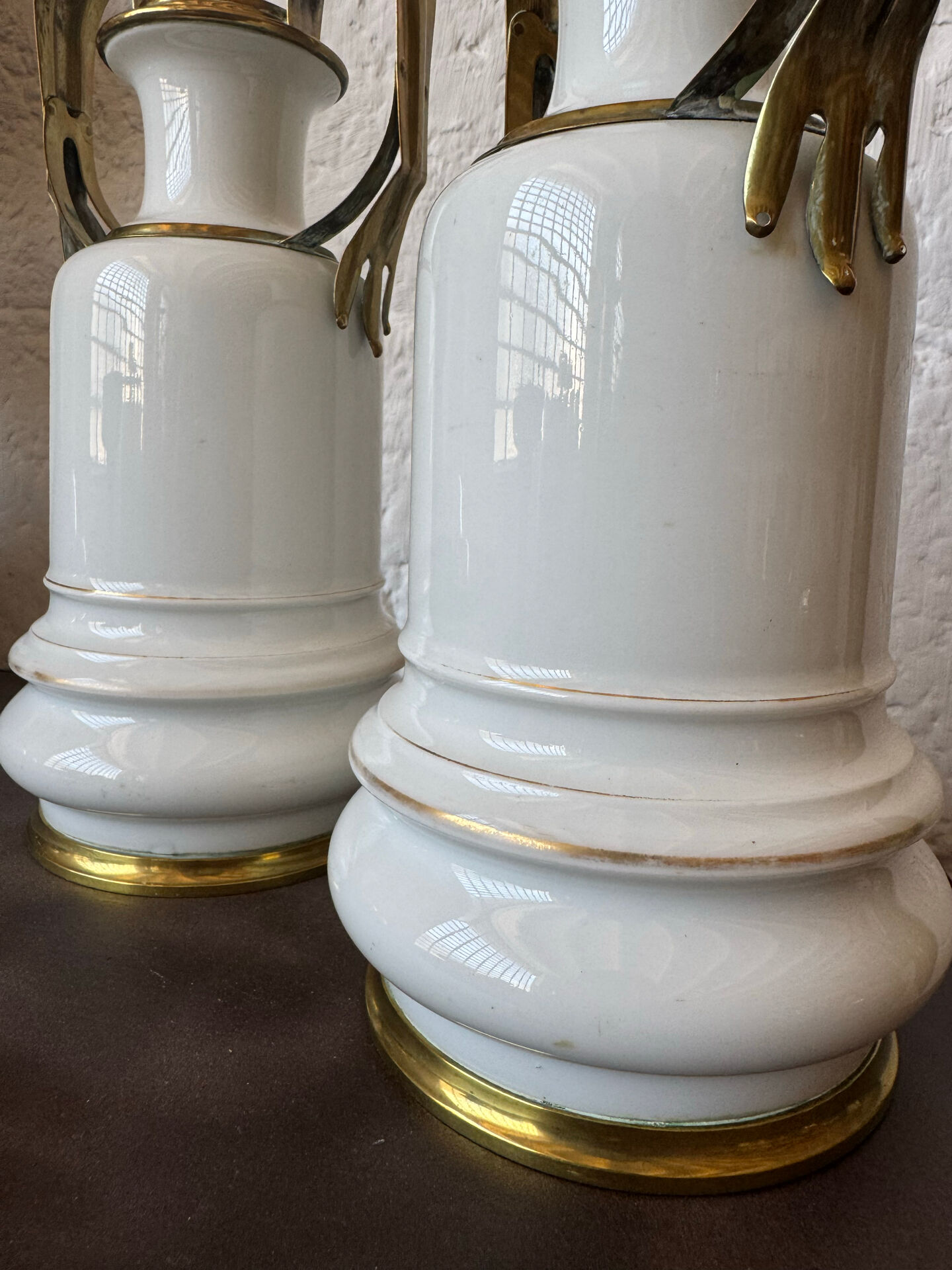 Old Paris porcelain vases from the 19th century