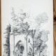 Landscape drawing: le viviers - the ruined tower - 49