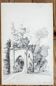 Dessin de paysage : le viviers - la tour en ruine - 49