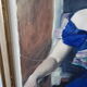 Portrait painting on wood 50s