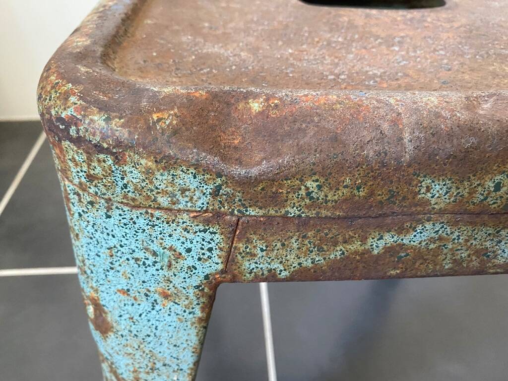 Authentic vintage industrial tolix metal stool by Xavier Pauchard 1950 n1