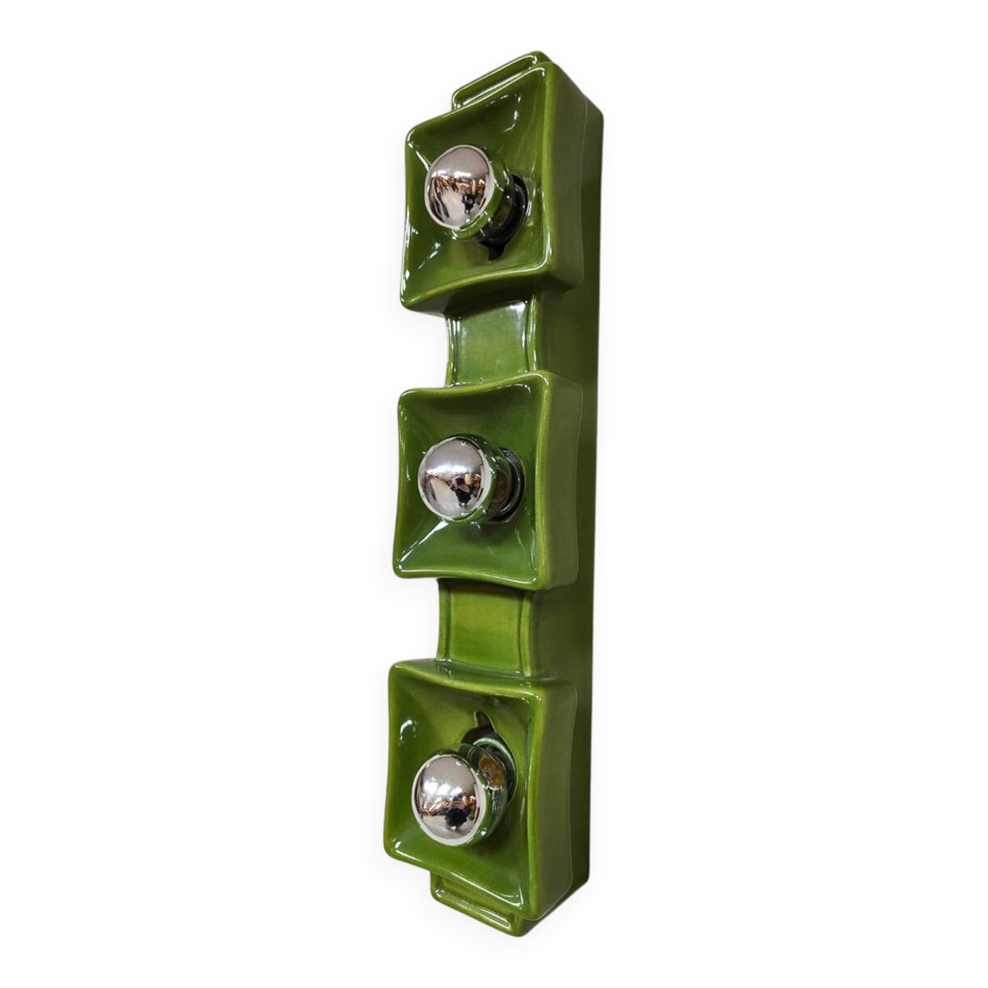 Vintage design green wall lamp Pan Keramik 1970