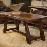 Brutalist table in elm by Aranjou 1950s