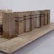 Modernist two-tone travertine chess set, Italy, 1970s