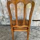 Antique Art Nouveau Chair Wood + Woven Straw Seat Vintage #D844