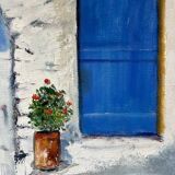 Tableau la porte bleue