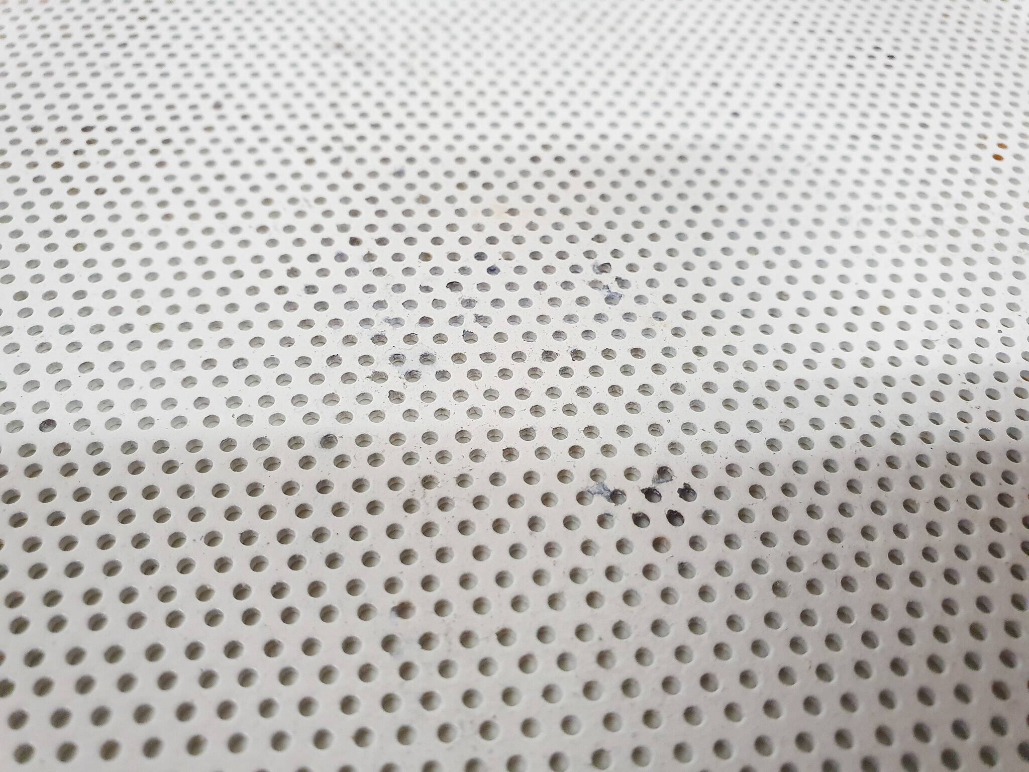 White metal perforated serving plate, attrb. to Matthieu Mategot, 1960's