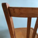 Vintage bistro chairs in natural wood marked luterma