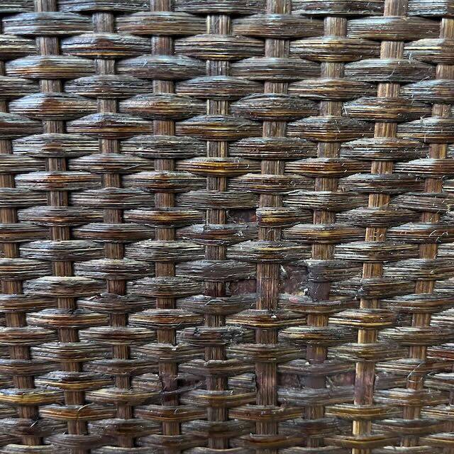 Vintage sideboard in woven wicker and bamboo