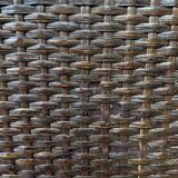 Vintage sideboard in woven wicker and bamboo