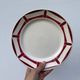7 flat plates in white and red burgundy porcelain vintage Badonviller model Louise