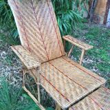 Chaise longue en rotin