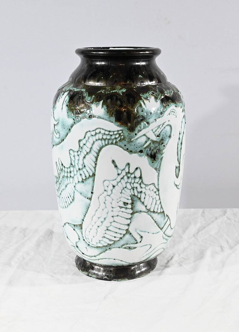 “Les Pélicans” vase, signed L. Alaurant – 1950