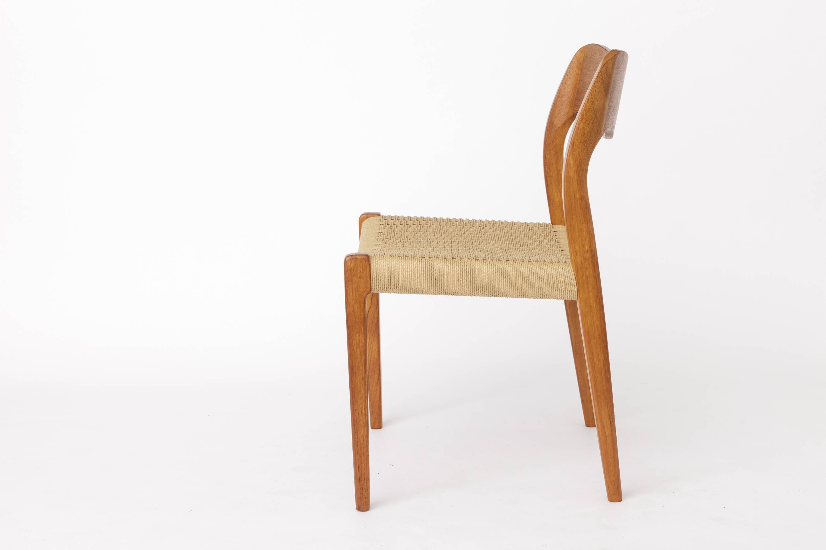 Set of 6 Niels Otto Møller Model 71 Dining Chairs, 1960s, Danish Vintage