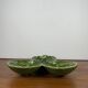 Green cabbage appetizer dish, SILEA, 3 compartments, ceramic