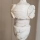 Vintage White Marble Table Lamp, Handmade Italian Modernist 1960s – Brass Accents