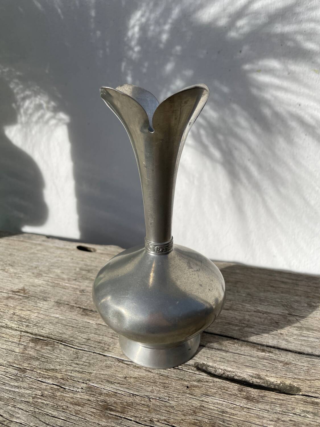 Small Scandinavian pewter bud vase (Norway)