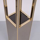 Floor lamp Pedestal Bronze Mirror Hollywood Regency 1970s