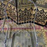 Suite of 4 chrome metal chairs 1970