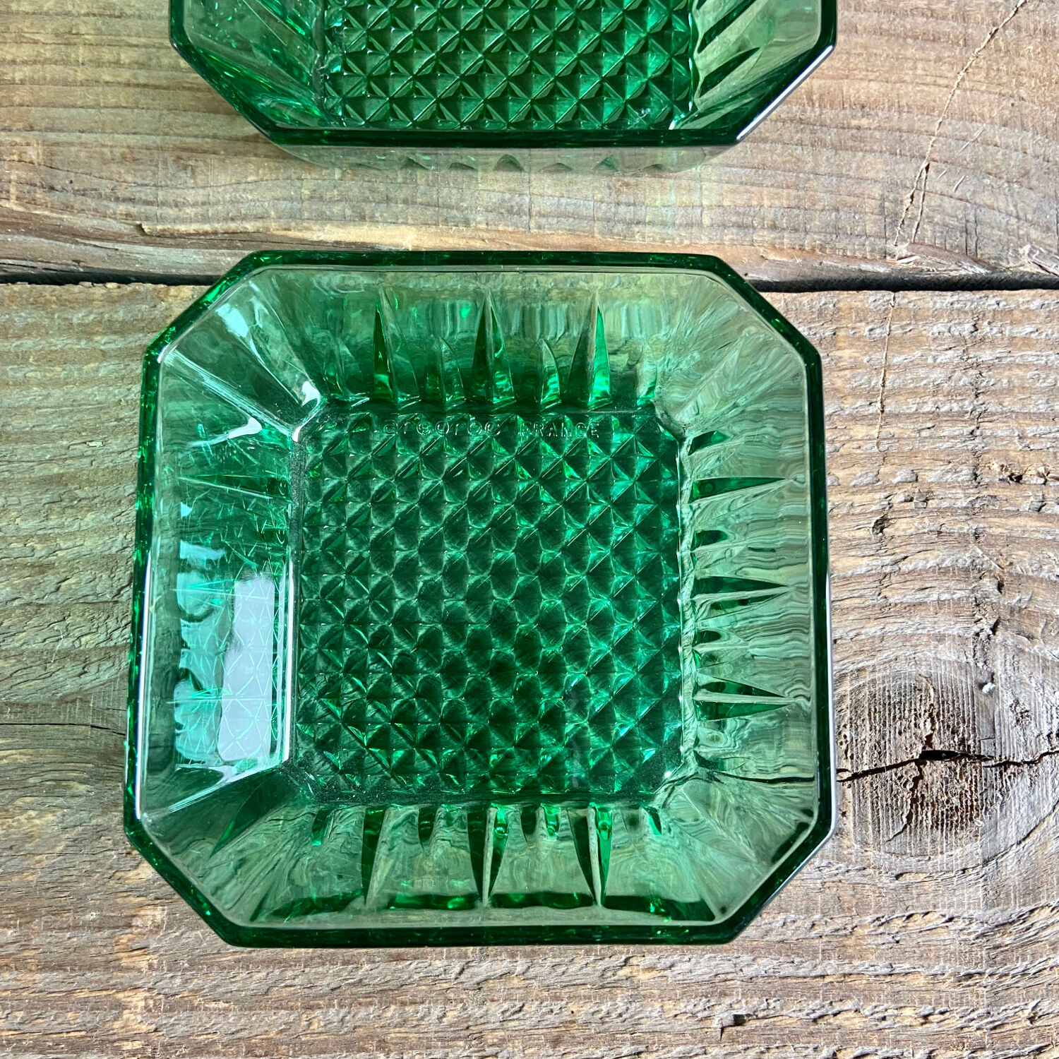 2 vintage emerald Luminarc bowls