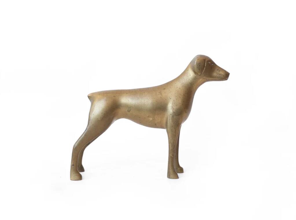 Vintage statue, brass animals, brass dog, brass figurine, interior decoration