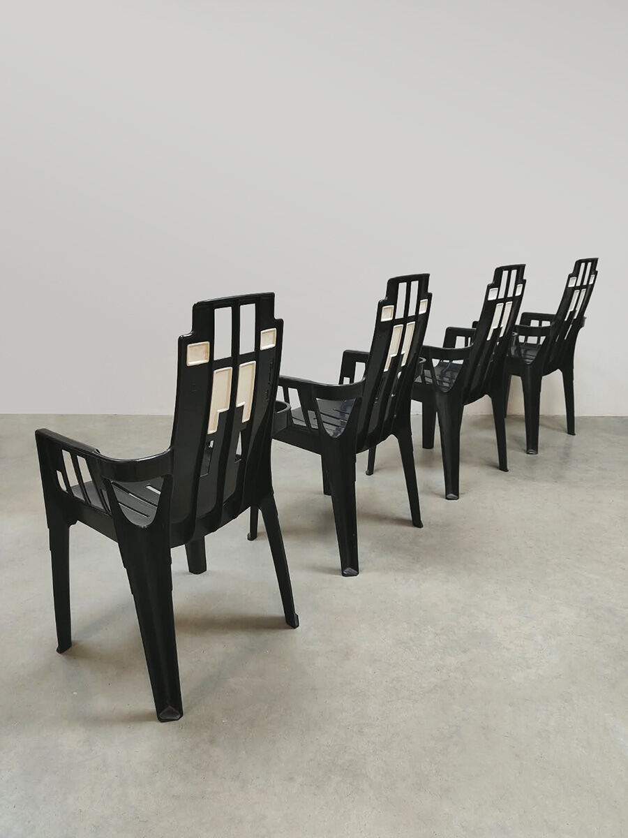 Vintage Boston garden dining chairs Pierre Paulin Henry Massonnet