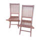 2 old teak chairs. Brand plate.