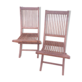 Chaises anciennes en teck plaque de la marque