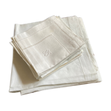 Tablecloth and 12 towels of old linen